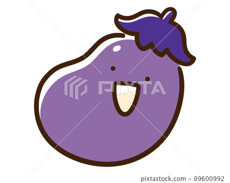 可愛茄子字符的手寫風格插圖 89600992