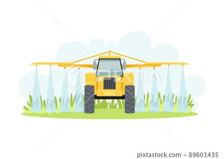 Crop sprayer or liquid fertilizer applicator, agricultural farming machinery vector illustration Crop sprayer or liquid fertilizer applicator, agricultural farming machinery vector illustration 89601435