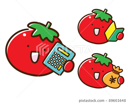 Calculator, beginner mark, handwritten style illustration set of cute tomato characters with money Calculator, beginner mark, handwritten style illustration set of cute tomato characters with money 89601648
