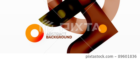 Minimalist geometric abstract background. Lines, circles with shadow effects composition wallpaper design Minimalist geometric abstract background. Lines, circles with shadow effects composition wallpaper design 89601836