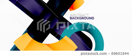 Minimalist geometric abstract background. Lines, circles with shadow effects composition wallpaper design Minimalist geometric abstract background. Lines, circles with shadow effects composition wallpaper design 89601844