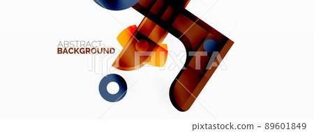 Minimalist geometric abstract background. Lines, circles with shadow effects composition wallpaper design Minimalist geometric abstract background. Lines, circles with shadow effects composition wallpaper design 89601849