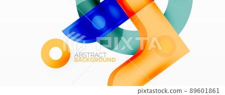 Minimalist geometric abstract background. Lines, circles with shadow effects composition wallpaper design Minimalist geometric abstract background. Lines, circles with shadow effects composition wallpaper design 89601861