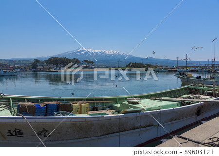 Kisakata Fishing Port and Mt.Chokai 89603121