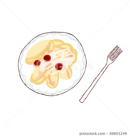 Illustration of Ukrainian dessert vareniki with 89603249