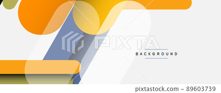 Abstract background. Round shapes, lines compositions on grey backdrop. Vector illustration for wallpaper banner background or landing page 89603739