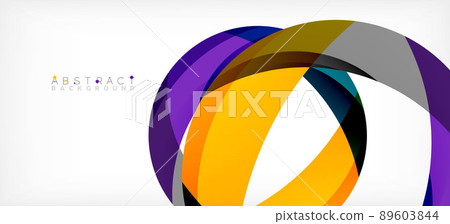 Geometric abstract background. Circle created with overlapping color shapes. Vector Illustration For Wallpaper, Banner, Background, Landing Page 89603844
