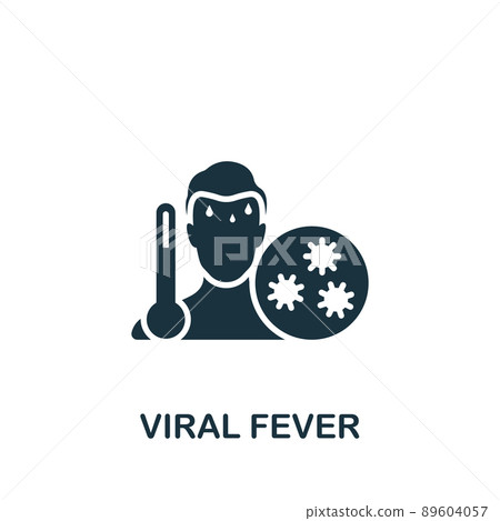 Viral Fever icon. Monochrome simple Deseases icon for templates, web design and infographics 89604057