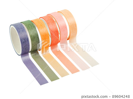 Colorful adhesive tape isolated on white background, Save clipping path. 89604248