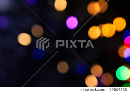 Black background of blurred bokeh with warm colorful lights. With space to copy. High quality photo Black background of blurred bokeh with warm colorful lights. With space to copy. High quality photo 89604288