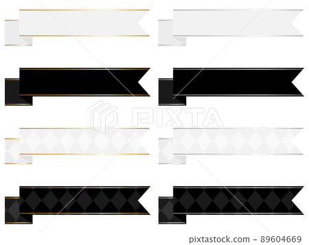 Luxury ribbon decoration set Black & White 89604669