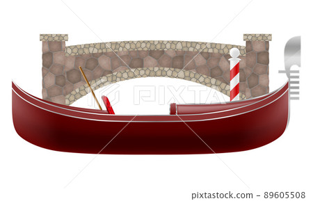gondola traditional italian boat in venice vector illustration 89605508