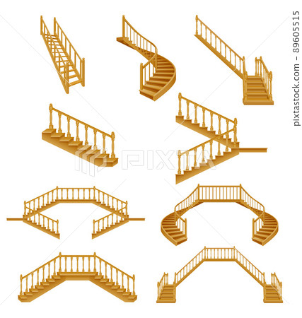 stairs for the house inside to the second floor made of wooden vector illustration stairs for the house inside to the second floor made of wooden vector illustration 89605515