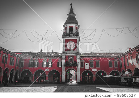 Sassuolo - Modena - Italy - Garibaldi square black and white red selective color 89605527