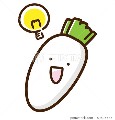 以燈泡標記為靈感的蘿蔔的可愛字符手寫風格插圖 89605577