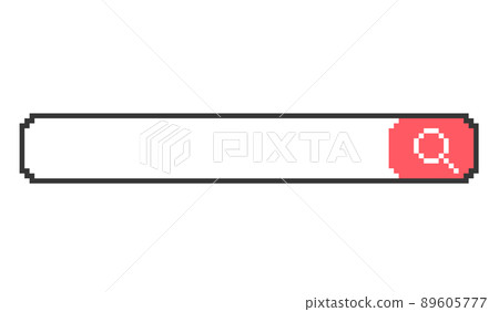 Pixel art search engine (red) - Stock Illustration [89605777] - PIXTA