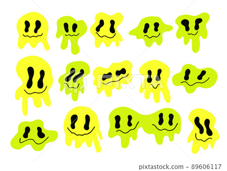 Cool Drippy distorted Smile set. Acid Trip  89606117