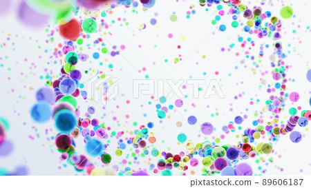 CG水晶球,許多五顏六色的玻璃球,漩渦 CG水晶球,許多五顏六色的玻璃球,漩渦 89606187