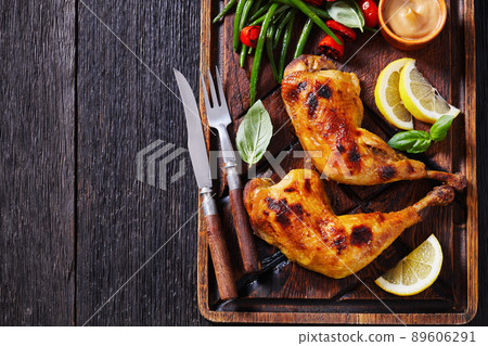 roast chicken legs with green beans, tomatoes roast chicken legs with green beans, tomatoes 89606291