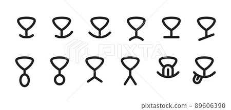 Dog face with mouth and nose. Doggy emotions. Smile, surprise and sad cat face. Kawaii icons set. Vector illustration isolated on white background Dog face with mouth and nose. Doggy emotions. Smile, surprise and sad cat face. Kawaii icons set. Vector illustration isolated on white background 89606390