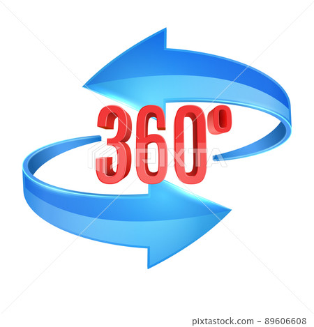 Red glossy 3D arrow 360 sing. Arrow vector icon. Red glossy 3D arrow 360 sing. Arrow vector icon. 89606608