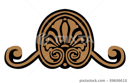 Greek decorative element flower Lotus, greek shape Greek decorative element flower Lotus, greek shape 89606618