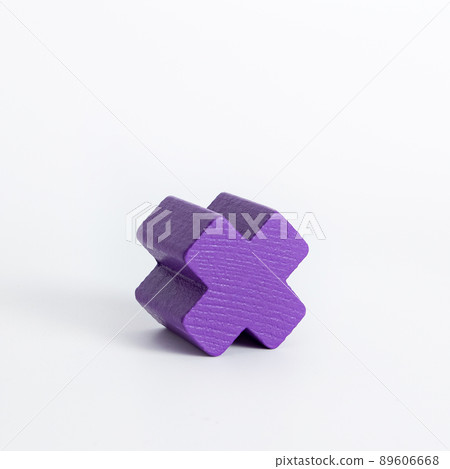 Educational concept. Colorful wooden block geometric figure isolated on white background 89606668