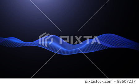 3d data abstract background. Technology digital blue wave lines on black backdrop. Cyber, science, network concept. 3d data abstract background. Technology digital blue wave lines on black backdrop. Cyber, science, network concept. 89607237