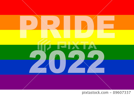 Pride 2022. LGBT flag. The LGBT pride flag or rainbow pride flag includes the flag of the lesbian, gay, bisexual, and transgender LGBT organization. Illustration. International LGBT Pride Day 2022. 89607337