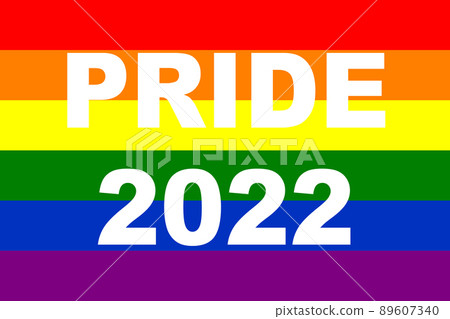 Pride 2022. LGBT flag. The LGBT pride flag or rainbow pride flag includes the flag of the lesbian, gay, bisexual, and transgender LGBT organization. Illustration. International LGBT Pride Day 2022. 89607340