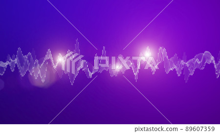3d visualization of sound waves and vibrations on a gradient colored background. Technology, artificial intelligence, science, dataset concept. 89607359