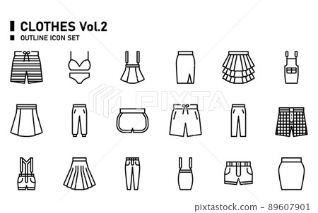Clothes icon set 89607901