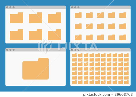 desktop interface window with folders isolated simple ui vector flat illustration desktop interface window with folders isolated simple ui vector flat illustration 89608768