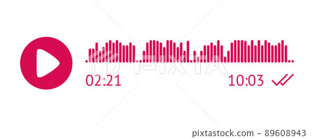 Recording of audio message template. UI element of audio record for smartphones. Vector illustration Recording of audio message template. UI element of audio record for smartphones. Vector illustration 89608943