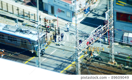 Cityscape around Sakaihigashi Station City Diorama style 89609049