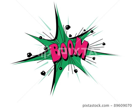 Comic speech bubble boom explosion with pop art colour on white background. Comic speech bubble boom explosion with pop art colour on white background. 89609070