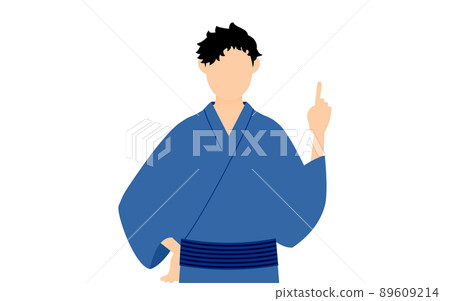 Men's yukata, pointing and giving advice 89609214