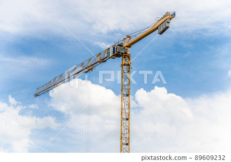 Construction crane and blue sky 89609232
