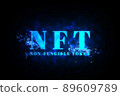 NFT. Metaverse. Neon blue text on black. 89609789
