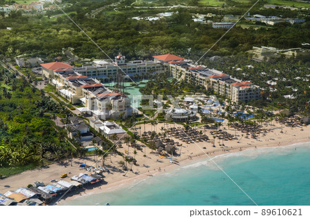 View from airplane on hotel 89610621