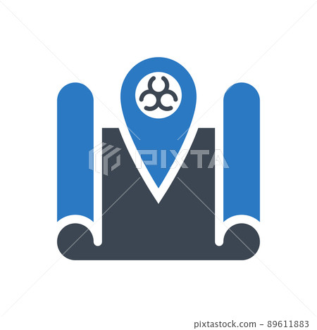 Outbreak virus map related vector glyph icon. 89611883