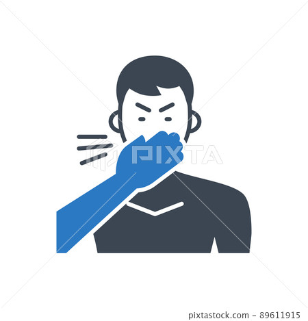 Cough related vector glyph icon Cough related vector glyph icon 89611915
