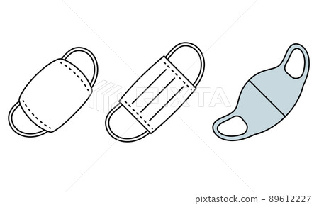 Illustration material of cloth mask, non-woven mask and urethane mask. 89612227