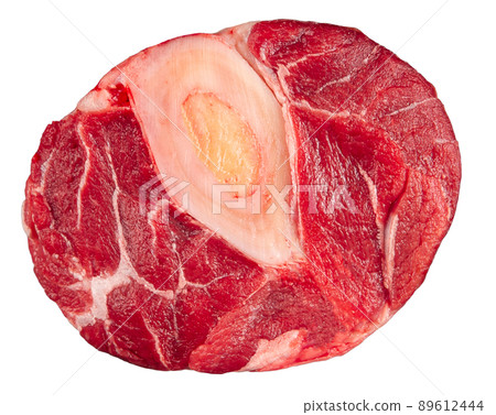 Isolated raw beef shank on the white background Isolated raw beef shank on the white background 89612444