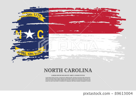 North Carolina flag with brush stroke effect and information text poster, vector North Carolina flag with brush stroke effect and information text poster, vector 89613004