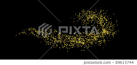 Golden curl, swirl texture crumbs. Gold dust, sand backdrop. Vector. Golden curl, swirl texture crumbs. Gold dust, sand backdrop. Vector. 89613744