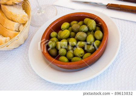 Green olives - tasty snack 89613832