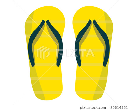 Beach sandals yellow cool striped illustration Beach sandals yellow cool striped illustration 89614361