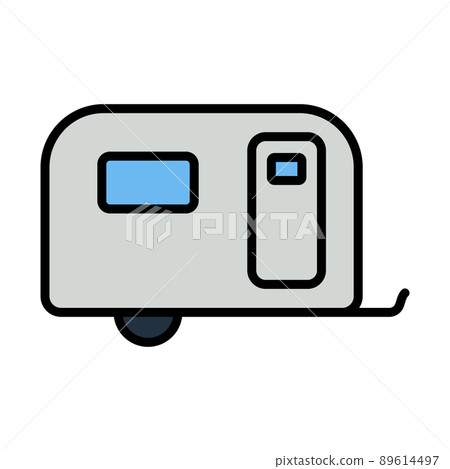 Icon Of Camping Family Caravan Car 89614497