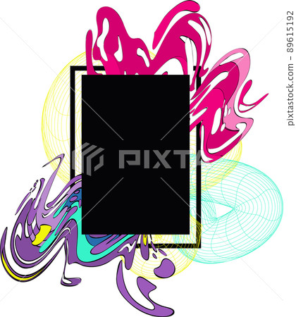Color Liquid Wave flow frame. Abstract colorful shape. 89615192
